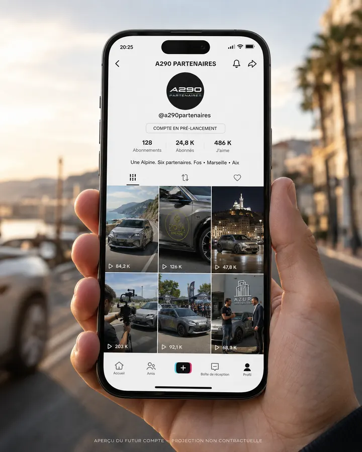 Simulation non contractuelle du futur compte TikTok A290 Partenaires